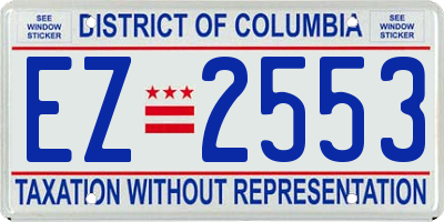 DC license plate EZ2553