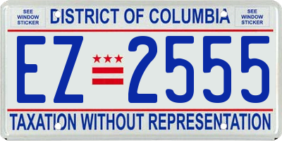 DC license plate EZ2555