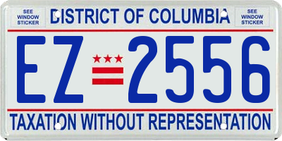 DC license plate EZ2556