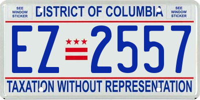 DC license plate EZ2557