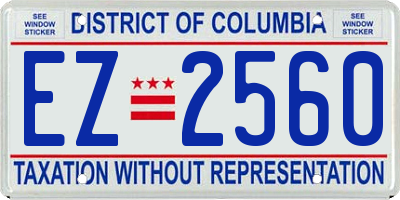 DC license plate EZ2560