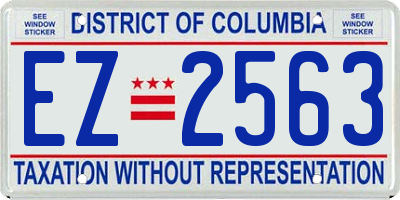 DC license plate EZ2563