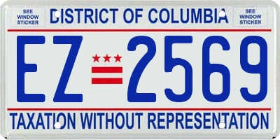 DC license plate EZ2569