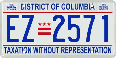 DC license plate EZ2571