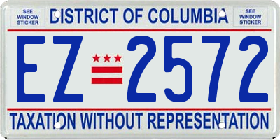 DC license plate EZ2572