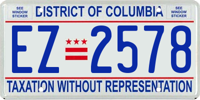 DC license plate EZ2578