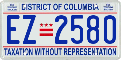 DC license plate EZ2580