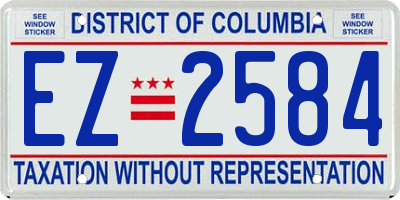 DC license plate EZ2584