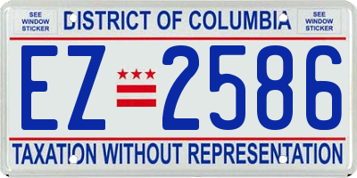 DC license plate EZ2586