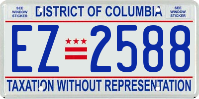 DC license plate EZ2588