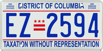 DC license plate EZ2594