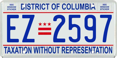 DC license plate EZ2597