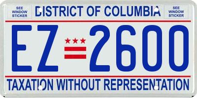 DC license plate EZ2600