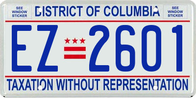 DC license plate EZ2601