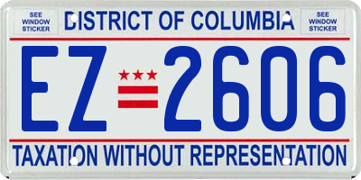 DC license plate EZ2606