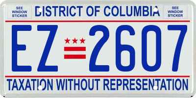 DC license plate EZ2607