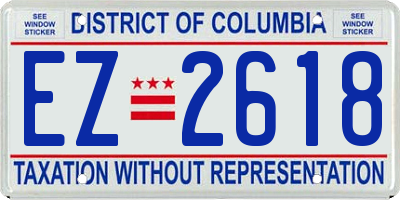 DC license plate EZ2618