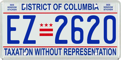 DC license plate EZ2620