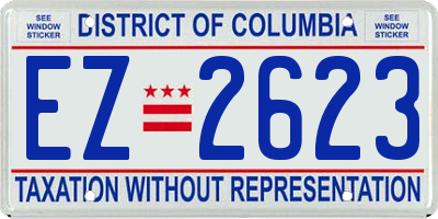 DC license plate EZ2623