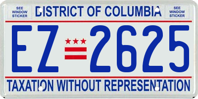 DC license plate EZ2625