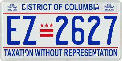 DC license plate EZ2627