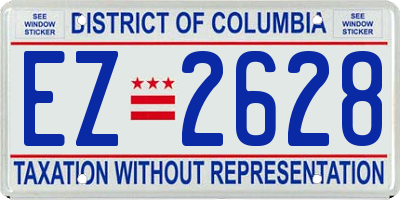 DC license plate EZ2628