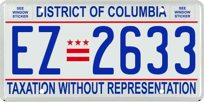 DC license plate EZ2633