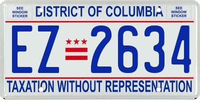 DC license plate EZ2634