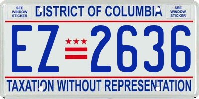 DC license plate EZ2636