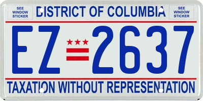 DC license plate EZ2637