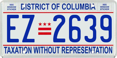 DC license plate EZ2639