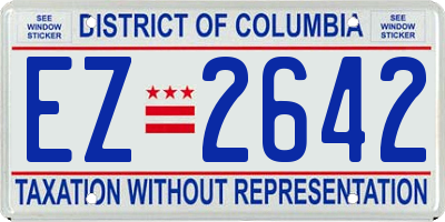 DC license plate EZ2642