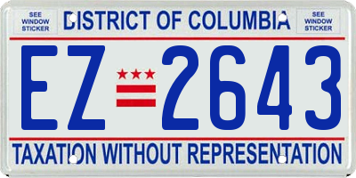 DC license plate EZ2643