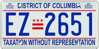 DC license plate EZ2651