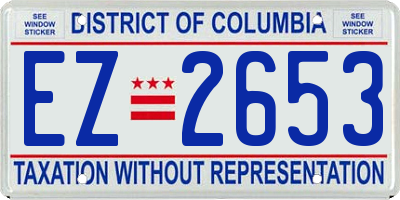 DC license plate EZ2653