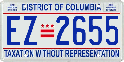 DC license plate EZ2655