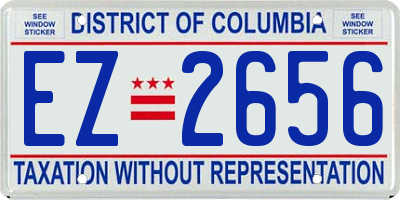 DC license plate EZ2656