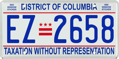 DC license plate EZ2658