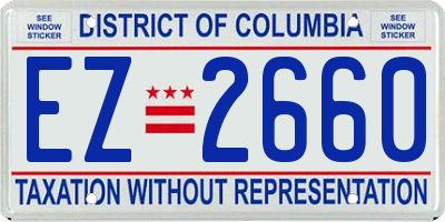 DC license plate EZ2660