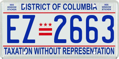 DC license plate EZ2663