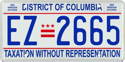 DC license plate EZ2665