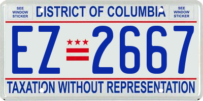 DC license plate EZ2667