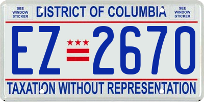 DC license plate EZ2670