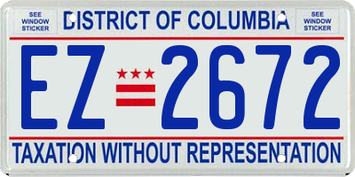 DC license plate EZ2672