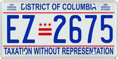 DC license plate EZ2675