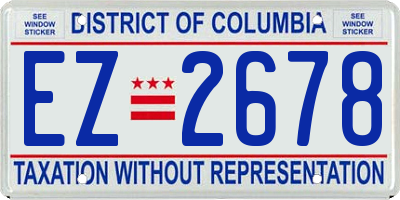 DC license plate EZ2678