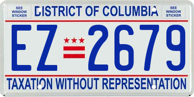 DC license plate EZ2679