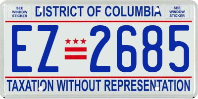 DC license plate EZ2685