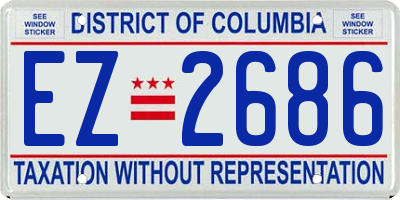 DC license plate EZ2686