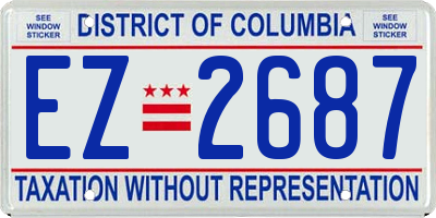 DC license plate EZ2687